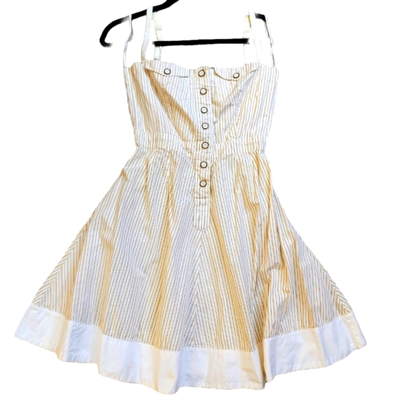 Apollo Jeans Dresses & Skirts - APOLLO | White Striped Button-Up Dress